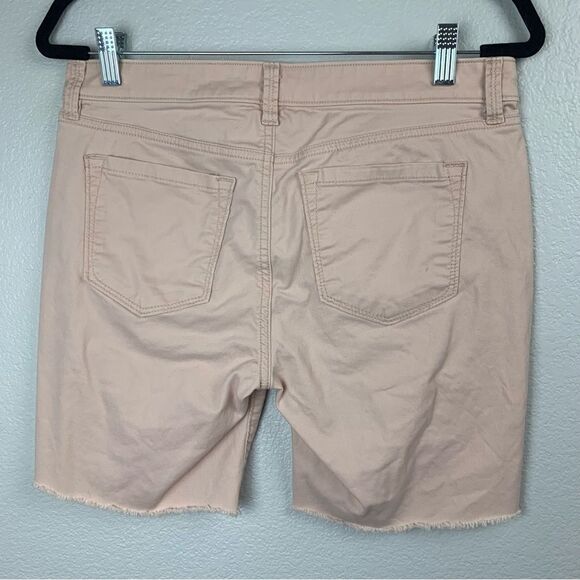 Loft Modern Straight Pink Denim Raw Hem Shorts 8P - Picture 2 of 7